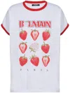 BALMAIN STRAWBERRY PRINT T-SHIRT