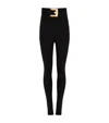 Balmain Stretch Belted Slim Trousers In Black