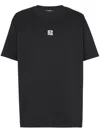 Balmain Black Crewneck T-shirt With Logo Print On The Front In Cotton Man