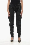 Balmain Stretch Denim Jeans With Overlapping Effect 12cm In Black