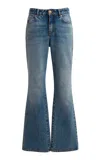 Balmain Stretch Low-rise Bootcut Jeans In Blue