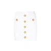 Balmain Knit Mini Skirt With Embossed Buttons Women In Neutral