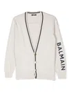 Balmain Stripe-detail Cardigan In 中性色