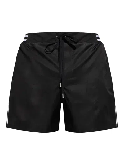 Balmain Stripe-detail Swim Shorts In Black