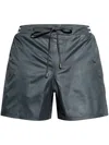 Balmain Stripe-detail Swim Shorts In Gray