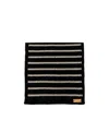 Balmain Stripe-pattern Cashmere-blend Scarf In Black