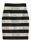 Balmain Ribbon Motif Short Jacquard Skirt In Black
