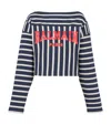 Balmain Striped T-shirt In Navy