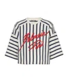 Balmain Striped Baseball T-shirt In White
