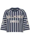 BALMAIN STRIPED BASEBALL T-SHIRT