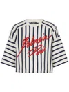 Balmain Striped Baseball T-shirt In White