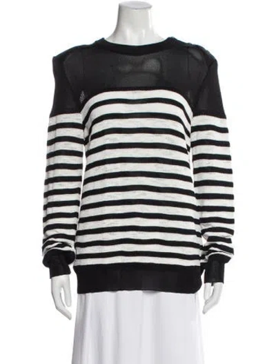 Pre-owned Balmain Striped Bateau Neckline Sweater W/ Tags In Multi