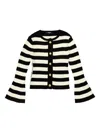 Balmain Striped Bell-sleeve Cardigan In Multi
