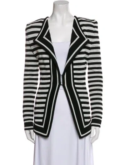 Pre-owned Balmain Striped Blazer In Black