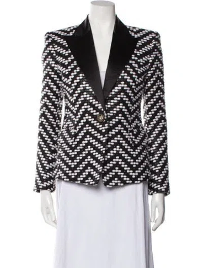 Pre-owned Balmain Striped Blazer In Black