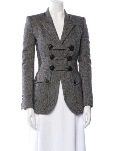 Pre-owned Balmain Striped Blazer In Black