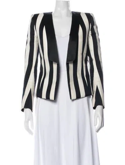 Pre-owned Balmain Striped Blazer In Black