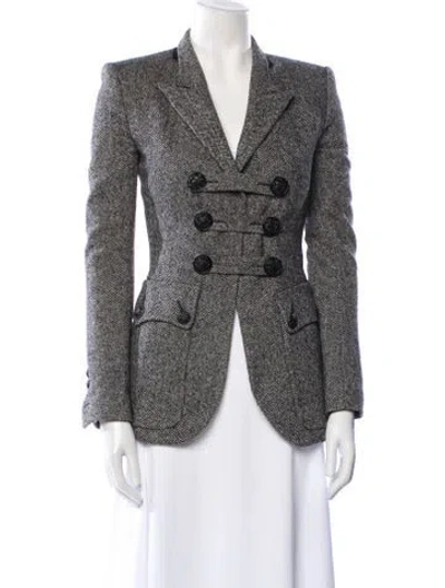 Pre-owned Balmain Striped Blazer In Black