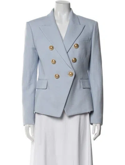 Pre-owned Balmain Striped Blazer In Blue