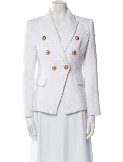 Pre-owned Balmain Striped Blazer In White
