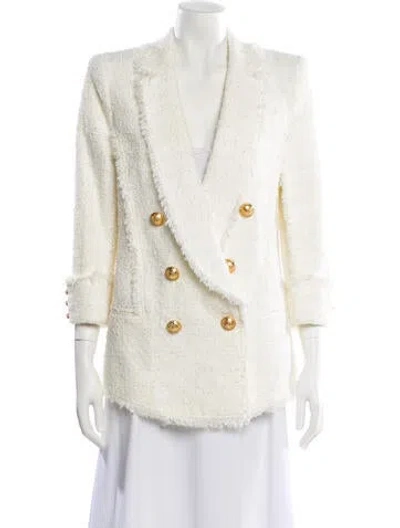 Pre-owned Balmain Striped Blazer In White