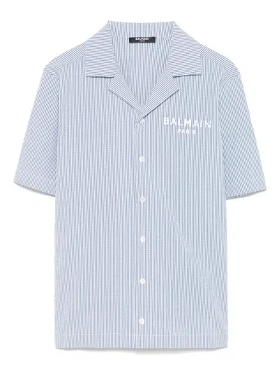 Balmain Kids' Striped Cotton Shirt