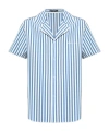 Balmain Camicia Pigiama A Maniche Corte In Cotone A Righe In Blue