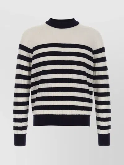 BALMAIN STRIPED CREW NECK SWEATER