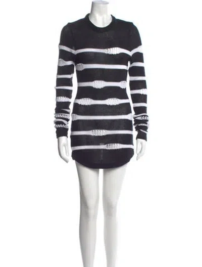 Pre-owned Balmain Striped Crew Neck Sweater In Multi