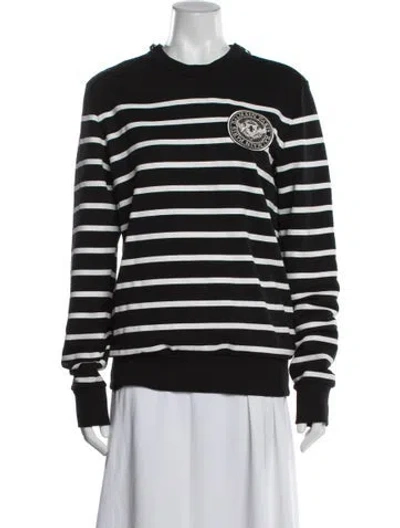 Pre-owned Balmain Striped Crew Neck Sweatshirt In Multi