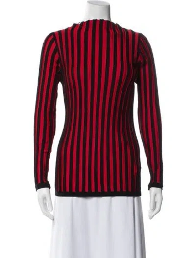 Pre-owned Balmain Striped Crew Neck Top In Multi