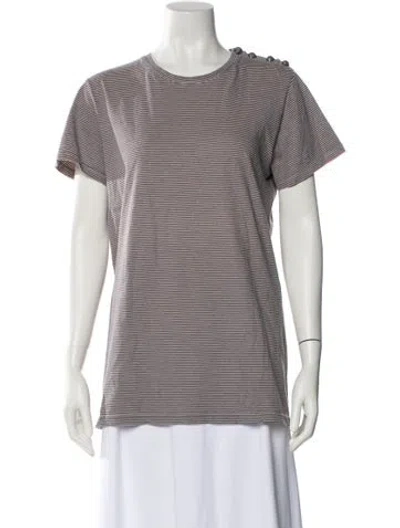 Pre-owned Balmain Striped Crew Neck T-shirt In Multi