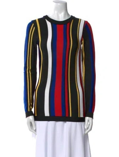 Pre-owned Balmain Striped Crew Neck Tunic In Blue