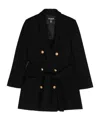 Balmain Striped Double-breasted Coat In Black