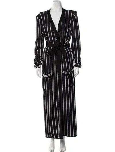 Pre-owned Balmain Striped Evening Jacket In Black