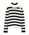 Balmain Striped High-neck Sweater In Black