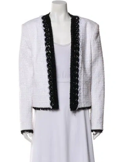 Pre-owned Balmain Striped Jacket In White