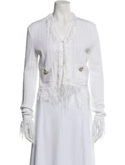 Pre-owned Balmain Striped Jacket In White