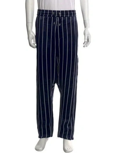Pre-owned Balmain Striped Joggers In Blue
