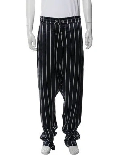 Pre-owned Balmain Striped Joggers In Blue