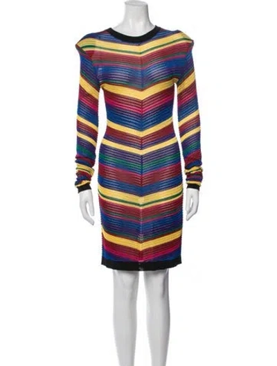 Pre-owned Balmain Striped Knee-length Dress In Multi