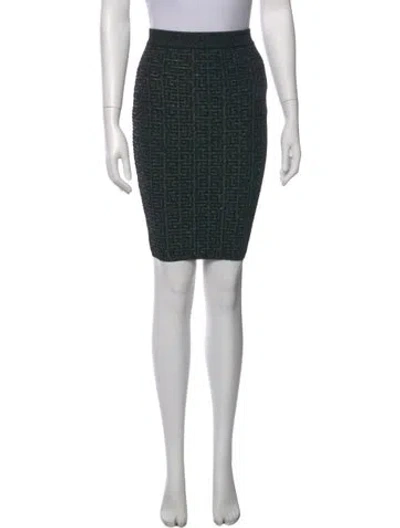Pre-owned Balmain Striped Knee-length Skirt In Black