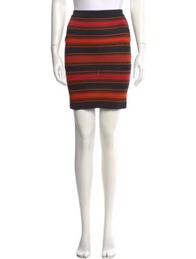 Pre-owned Balmain Striped Knee-length Skirt In Multi