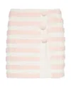 Balmain Button-embellished Striped Knitted Mini Skirt In White