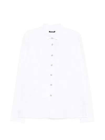 Balmain Striped Logo Button Shirt In White