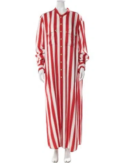 Pre-owned Balmain Striped Long Dress In Multi