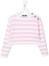 Balmain Gestreifter Pullover In Pink