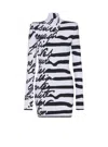 Balmain Stripe Love Letter Jacquard Knitted Dress In White