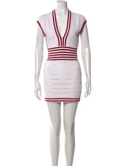Pre-owned Balmain Striped Mini Dress