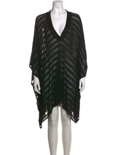 Pre-owned Balmain Striped Mini Dress In Black